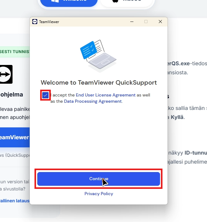 Step 3: Accept Terms